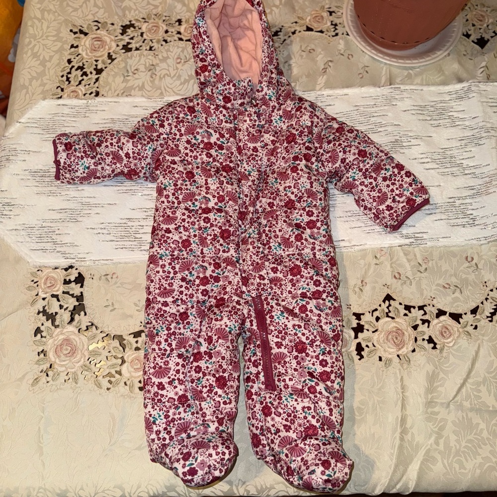 Jessica Simpson Pink Floral Kids One Piece Footie